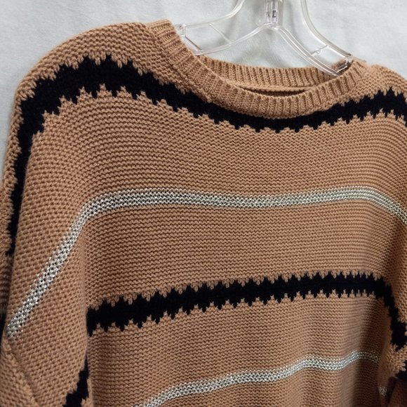Unbranded tan, silver, black pullover knit winter sweater size XL (T-334) - Picture 5 of 7